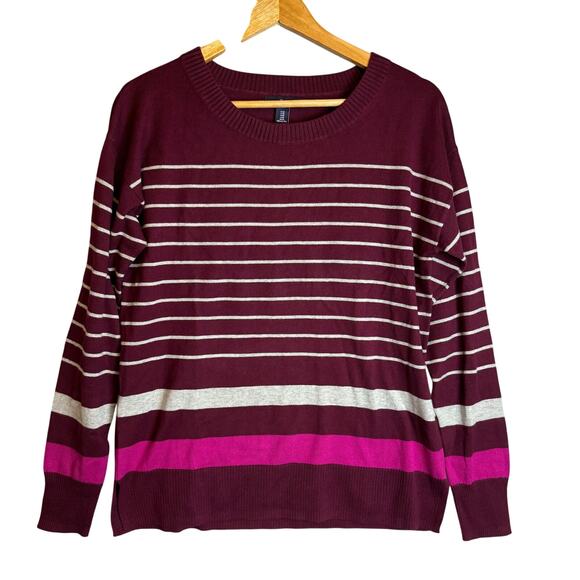 Gap Lightweight Sweater Womens Striped Crewneck Preppy Casual Long Sleeve - Picture 1 of 9
